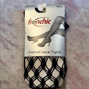 Frenchi Black Fishnet Lace Tights